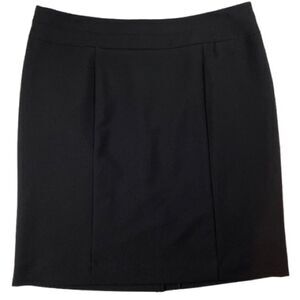 George Black Pencil Mini Skirt, Lined, Zipper Closure, Back Slit, Business